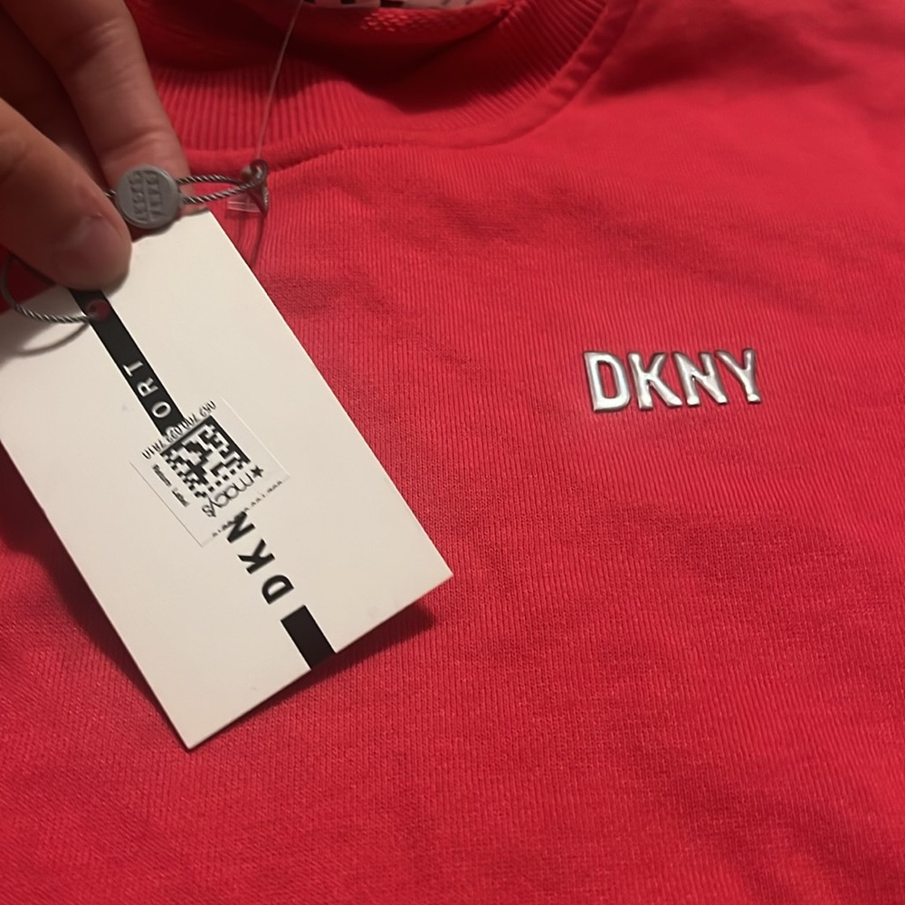 DKNY Hot Pink active shirt top long sleeve sweatshirt top DKNY new with tags - Picture 6 of 11